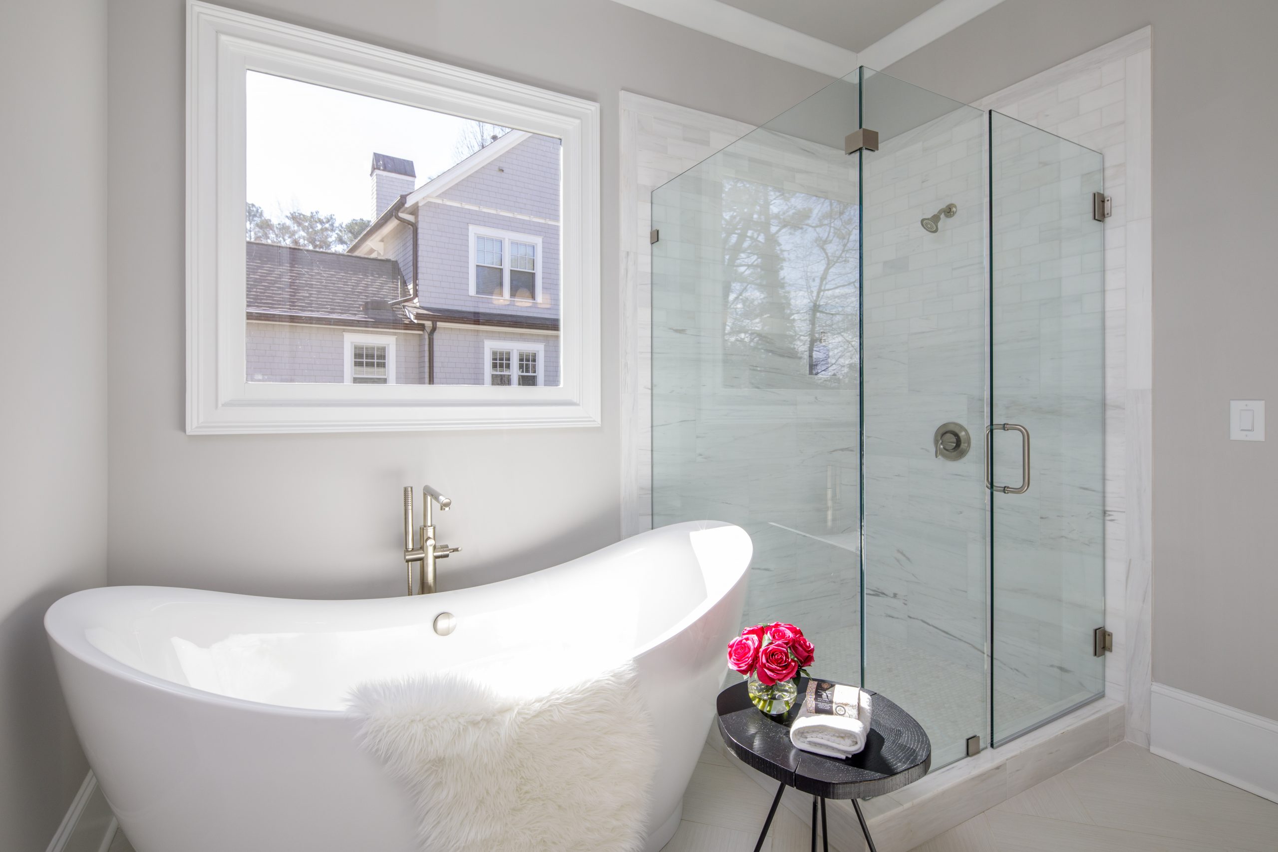 Garden tub in West Roxboro home by Rockhaven Homes