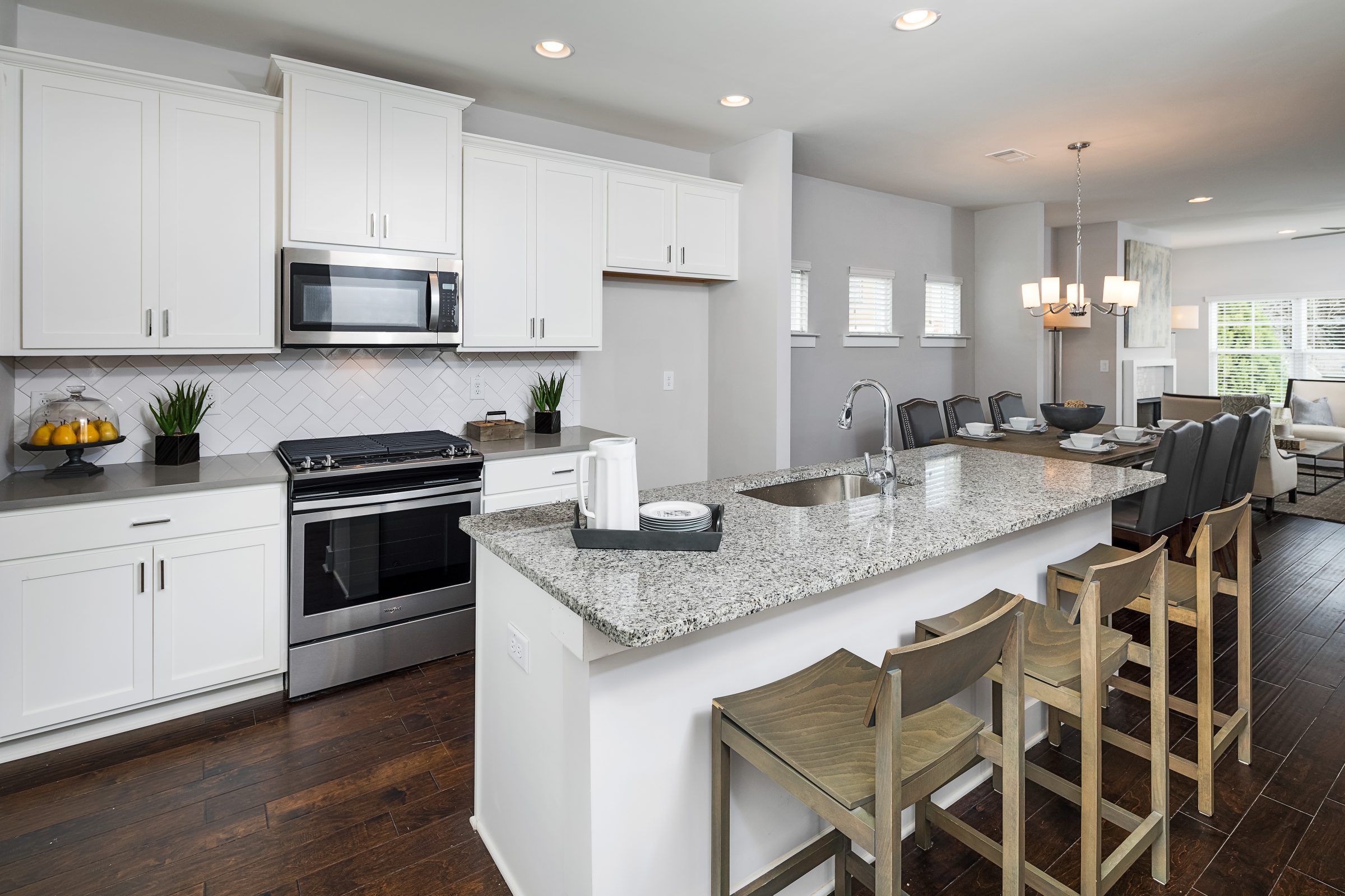 A kitchen in Eastland Gates - see these move-in ready townhomes today