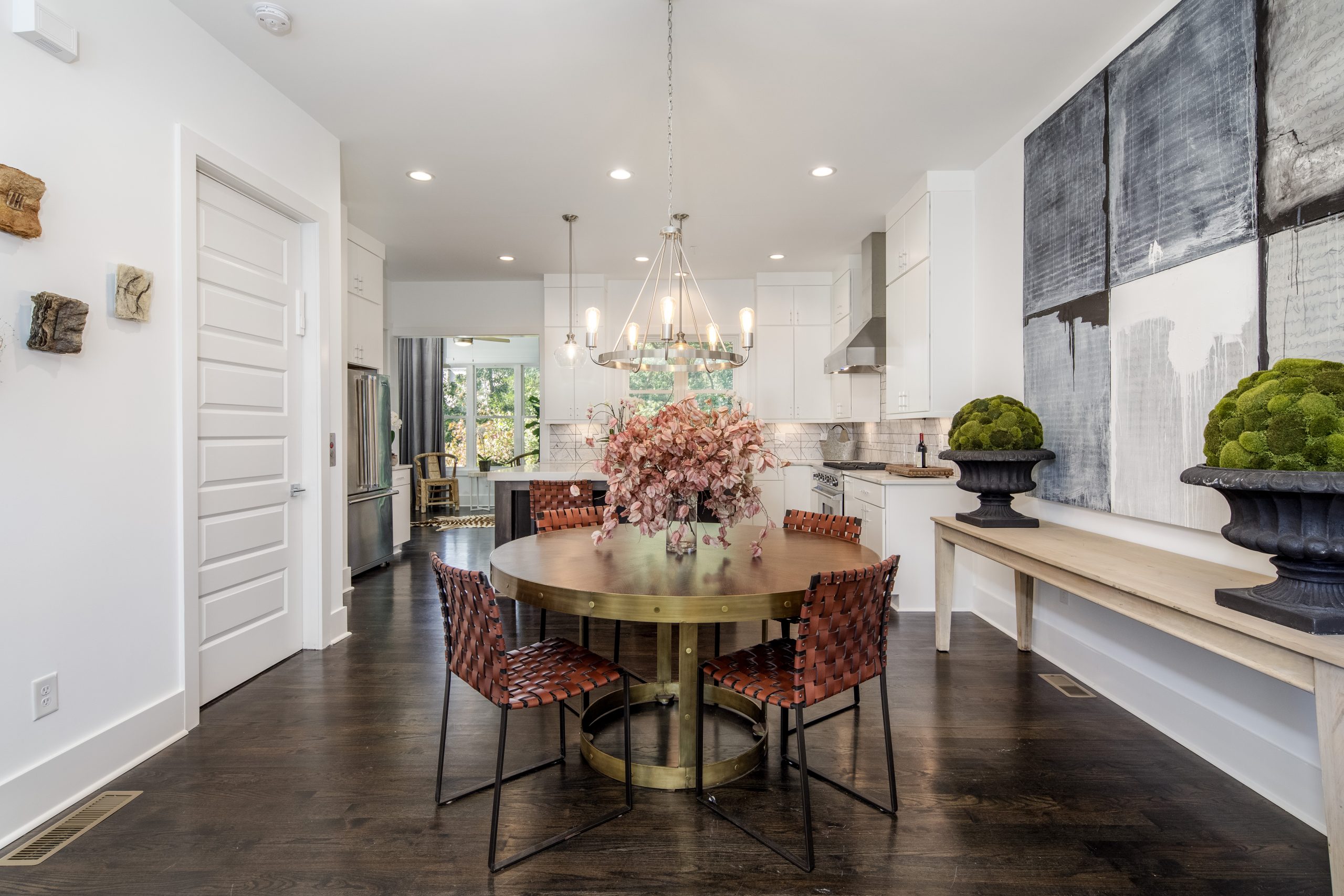 Gorgeous hardwood floors in the kitchen at 28th at Brookwood